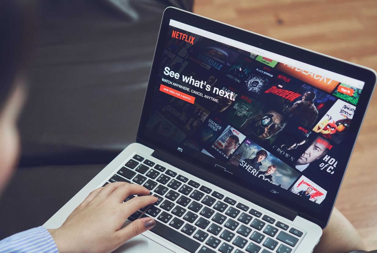 Shot of Netflix on a computer